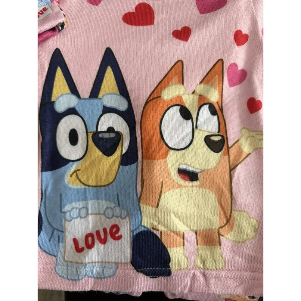 Bluey & Heats Pink Toddler Girls Pajama Set, 2-Piece Size 12 M NWT